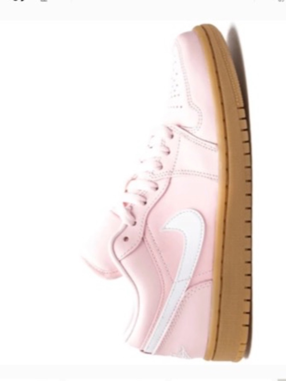 Nike~Air Jordan 1 Low Retro Arctic Pink Gum White Swoosh Leather Sneakers~Size 5